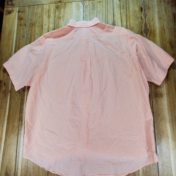 Polo Ralph Lauren Shirt Mens XXL Orange White Check Classic Fit Short Sleeve - Picture 6 of 9